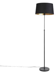 Stojaca lampa čierna s čiernym tienidlom 45 cm nastaviteľná - Parte