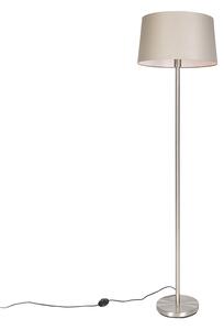 Moderná stojaca lampa oceľová s tupým odtieňom 45 cm - Simplo