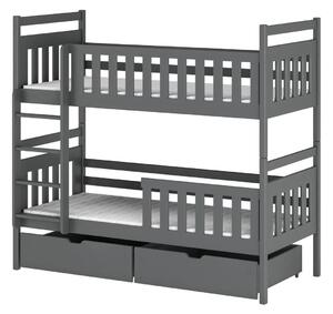 Detská posteľ so šuplíkmi LARA - 80x160, grafit