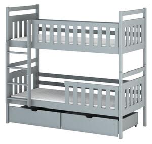 Detská posteľ so šuplíkmi LARA - 90x190, šedá