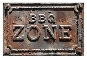 Ceduľa BBQ zone r337 plechová ceduľa