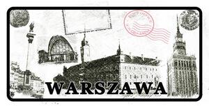 Mesto Warszawa - ceduľa 30cm x 20cm Plechová tabuľa