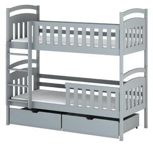 Poschodová posteľ so šuplíkmi KARMEN - 80x160, šedá