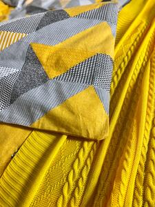 Pletená multyfunkčná deka-prehoz na posteľ-žltá, 220x240 cm