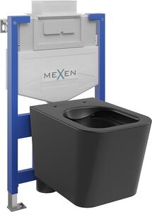 MEXEN - Podomietková zostava, WC rám Felix XS-U, WC misa Teo - čierna matná - 6853385XX85