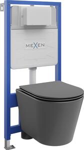 Mexen Fenix Slim, podomietkový modul a závesné WC Rico so sedátkom s pomalým dopadom, tmavá šedá matná, 61030724071