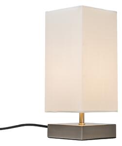 Moderná stolná lampa biela s oceľou - Milo