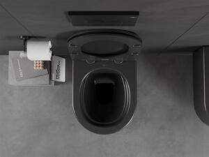 Mexen Sofia závesné wc rimless s toaletným sedátkom Slim z duroplastu, čierna matná - 30541085