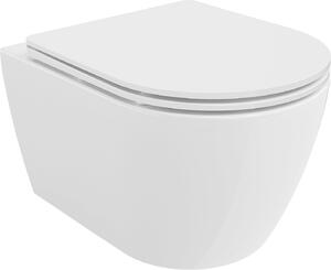 Mexen Carmen závesné wc rimless s toaletným Slim sedátkom z duroplastu, biela - 30880300