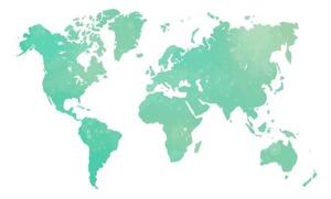 Tapeta mapa sveta v zelenom odtieni - 150x100