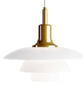 Louis Poulsen PH 3/2 sklenená lampa mosadz biela