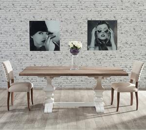 Stôl Chester 200 x 100 x 78 cm white&natural grey