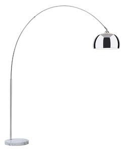 Blumfeldt Nael, oblúková lampa, strieborné tienidlo, mramorový podstavec, E27, sieťový kábel: 2 m, strieborná
