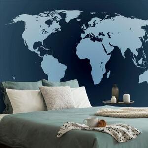 Tapeta mapa sveta v odtieňoch modrej - 375x250