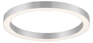 PURE stropné LED svetlo Lines, Ø 50 cm, strieborná farba,, Hliník / sivá / zinok, Obývacia izba / jedáleň, Hliník, Moderný, Závesné svietidlo