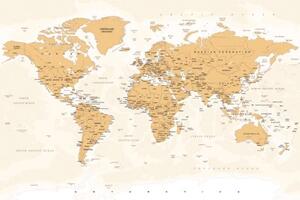 Tapeta mapa sveta s vintage nádychom - 150x100
