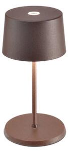 Zafferano Olivia mini 3K dobíjacia stolová lampa corten