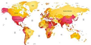 Tapeta mapa sveta vo farbách - 300x200