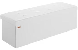 Casaria Taburet s úložným priestorom BELLA, 115x38x38cm, biela