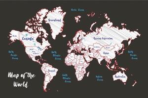 Samolepiaca tapeta jedinečná mapa sveta - 225x150