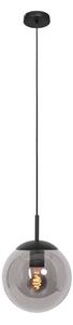 Závesné svietidlo Bollique, čierne, Ø 20 cm, sklo, 1-lampa, guľa, Čierna, Obývacia izba / jedáleň, kov, Závesné svietidlo