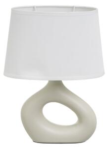 Bielo-béžová keramická stolová lampa s textilným tienidlom (výška 30 cm) – Casa Selección