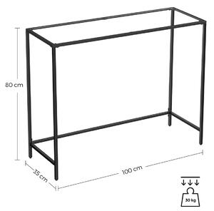 VASAGLE Konzolový stolík - čierna / transparentná - 100x35x80 cm