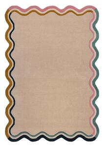 Krémový ručne tkaný vlnený koberec 200x290 cm Leo Scallop – Flair Rugs