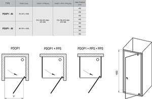 Ravak - Sprchové dvere jednodielne Pivot PDOP1-80 - čierna, transparentné sklo