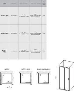 Ravak - Sprchové dvere posuvné dvojdielne Blix BLDP2-100 - biela, grape sklo