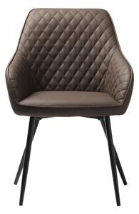 Hnedá jedálenská stolička z imitácie kože Milton – Unique Furniture