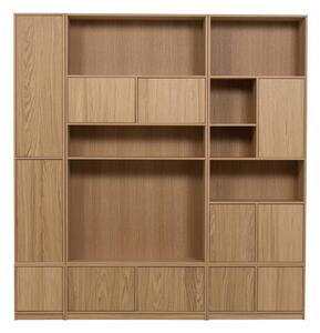 Modulárna knižnica v dekore duba v prírodnej farbe 217x243 cm Modulair – vtwonen