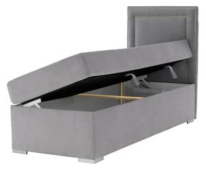 KONDELA Boxspringová posteľ, jednolôžko, svetlosivá, 80x200, pravá, BILY