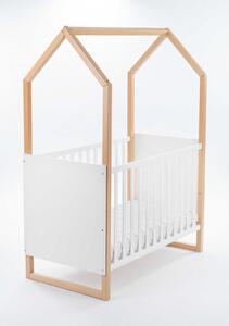 Detská postieľka LITTLE HOUSE | biela buk 60 x 120 cm