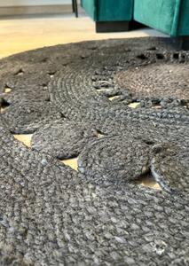 Okrúhly jutový koberec MAYA 100 cm, čierny