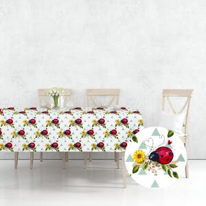 Ervi bavlnený obrus na stôl obdĺžnikový - lienky a slnečnice