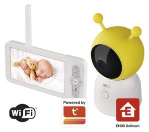 Emos H4052 GoSmart Otočná detská opatrovateľka GUARD s monitorom, biela a žltá Wi-Fi