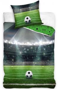 Bavlnené posteľné obliečky pre futbalistov - motív Futbalový stadion - 100% bavlna Renforcé - 70 x 90 cm + 140 x 200 cm