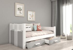 Detská posteľ BIMA, 90x200, biela/frufla