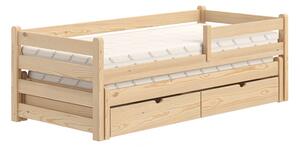 Detská posteľ Alis DPV 001 s prístelkou - 90x200 cm - borovica