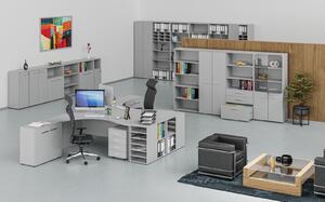 Prístavba pre kancelárske pracovné stoly PRIMO, 800 mm, sivá