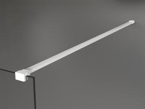 Mexen Kioto, priechodná sprchová zástena 110 x 200 cm, 8mm sklo číre/biely vzor, 2x biela stabilizačná rozpera, 800-110-002-20-97