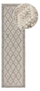 Sivý ručne tkaný behúň s prímesou vlny 60x230 cm Minerals Diamond – Flair Rugs