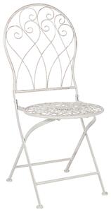 Záhradné bistro stoličky biele kovové dekoratívne vonkajšie vintage francúzsky retro štýl