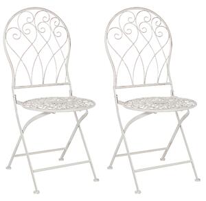 Záhradné bistro stoličky biele kovové dekoratívne vonkajšie vintage francúzsky retro štýl