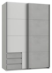 Šatníková skriňa ERICA sivá/biela, šírka 135 cm