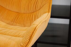 Barová stolička Holandská komfortná horčicová žltá zamat