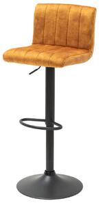 Barová stolička Portland 88-109cm horčicovo žltý zamat