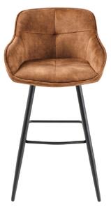 Barová stolička Euphoria 100cm hnedá zamatová podrúčka