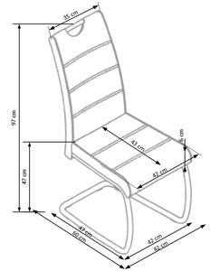 Jedálenská stolička K349 - sivá / chróm